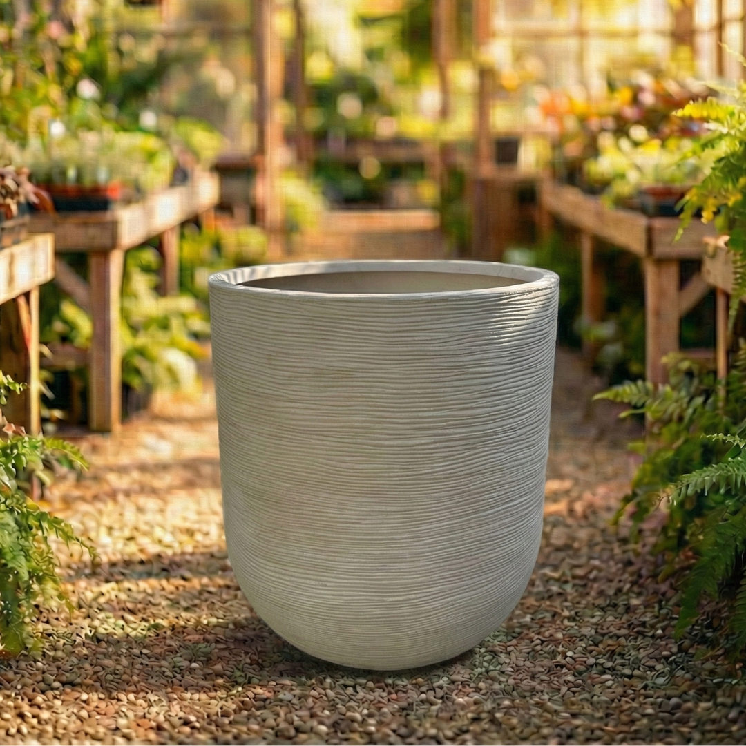 כד פלסטיק כתר לבן רחב גבוה קל משקל קוטר עציץ 56 ס״מ