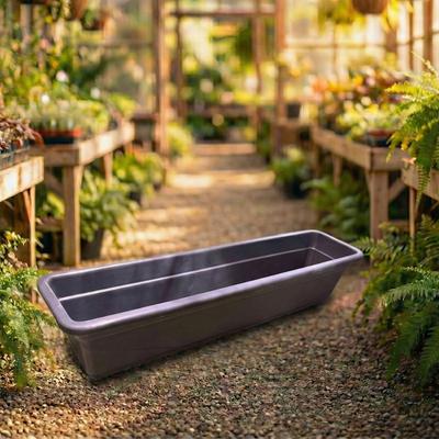 אדנית פלסטיק צבע חום רוחב 20 אורך 90 גובה 20